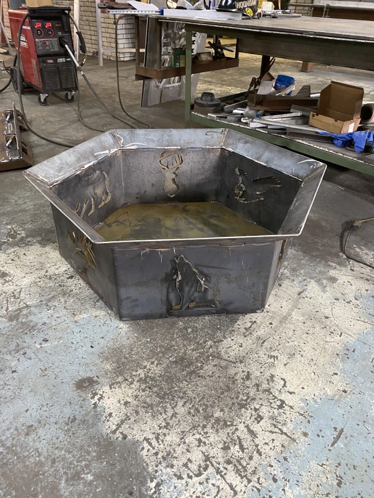 welded fire pit, custom metal fabrication